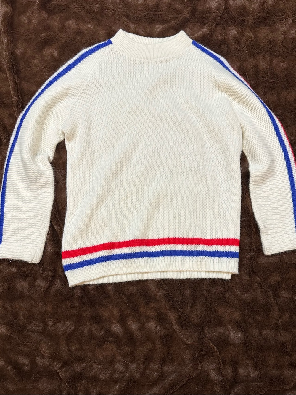 Vintage Polaris White, Red & Blue Ski Sweater
